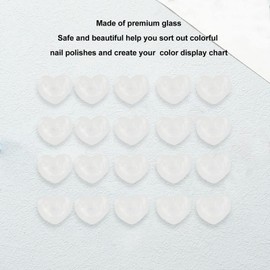 Muestras de Color de Uñas, 50 Piezas de Vidrio en Forma de Corazón Tarjeta de Exhibición de Arte de Uñas Herramienta de Diseño de Práctica de Arte de Uñas Tarjeta de Exhibición de Color de Gel de Esma