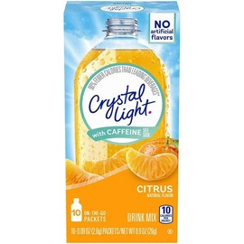Crystal Light On The Go Splash, Citrus with Caffeine, 0.9-Ounce (Pack of 6)