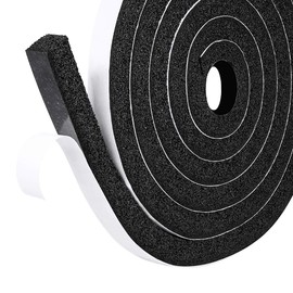 fowong Draught Excluder Tape, 12mm Width X 12mm Thick Low-Density Door Weather Strip Air Conditioner Seal Strip (2 Rolls,Each 2m Long)