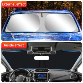 LUNQIN Car Sun Shade for Subaru Crosstrek 2018 2019 2020 2021 2022 2023 and Crosstrek Hybrid 2018-2023 Auto Interior Accessories Windshield Sunshade Insulation Protector Window Curtains Cover Visor