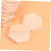 IWOWHERO 10pcs Basswood Plywood Craft Timber Boards Hexagon Profiled Wooden
