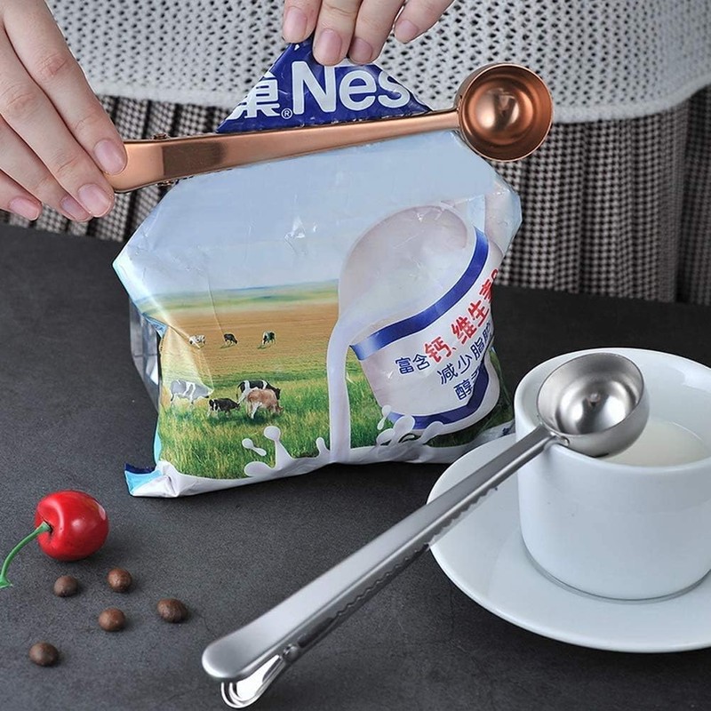 2 PCS Coffee Scoop with Bag Clip, Coffee Scoop and