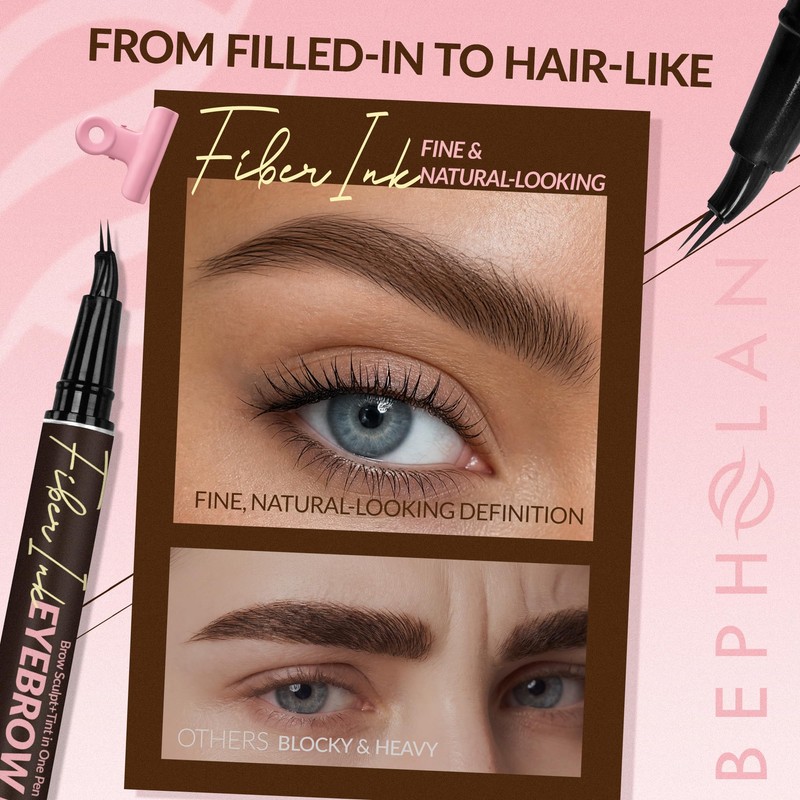 Liquid Eyebrow Pen,Waterproof Smudge Proof 4D Brow Pencil, Long-Lasting Natural