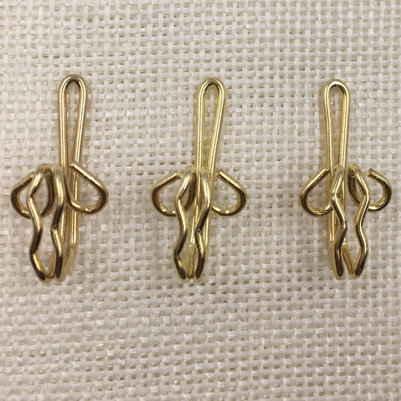 Ucatcher 100 Pack Metal Curtain Header Tape Drapery Hooks, Gold
