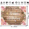 Wood Flower Happy Birthday Backdrop 8x6FT Pink Floral Butterfly Romantic