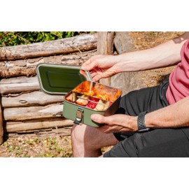 Lifeventure Stainless Steel Lunch Box; Mess Tin Container for Food, Khaki
