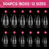 AIMEILI Long Stiletto Acrylic Nail tips Fake Nails, Pre-shape 504pcs