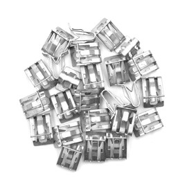 A ABSOPRO Car Mounting Brackets Dashboard Trim Clips Rivets Metal Silver (Set of 25)