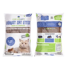 Coir Wonder Coconut Cat Litter – Natural, Ultra-Lightweight & Biodegradable – 3.5 Lb Lasts Like 40 Lb Clay – Activated Charcoal Odor Control – for Cats, Chicken Coop & Small Pets