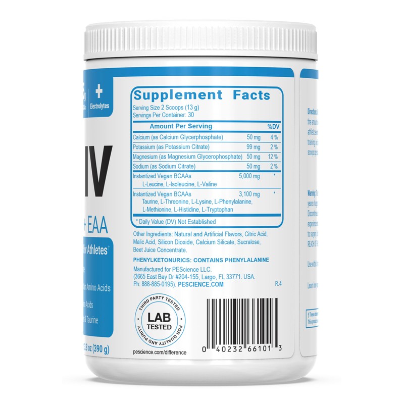 PEScience Amino IV BCAA & EAA Powder, Essential Amino Acids,