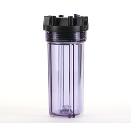 Hydronix HF5-10CLBK34PR Water Filter Housing 10" RO, Whole House, Hydroponics - 3/4" Ports, Clear Body w/PR