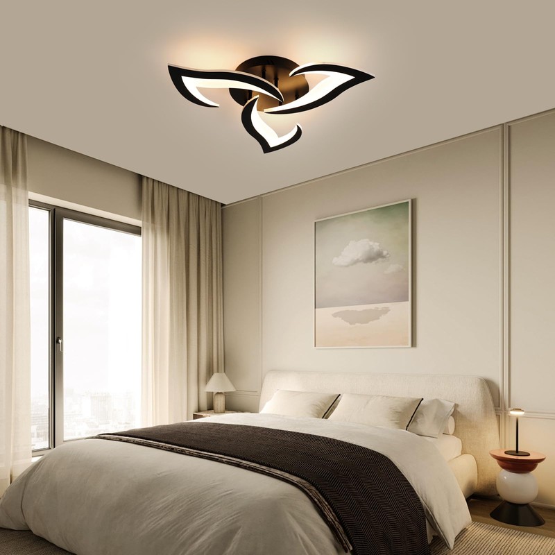DELIPOP Modern Ceiling Light, 21W Dimmable Ceiling Lamp Remote Control,