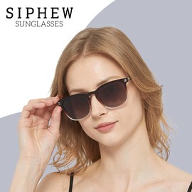 SIPHEW Women's Polarised Fashionable Lightweight Sunglasses with UV400 Protection Sunglasses for Women, A4 - tea transparency/tea