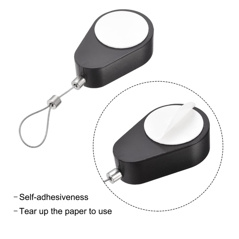 MECCANIXITY Retractable Cable Lock with Self-Adhesive, Remote Control Security Lock