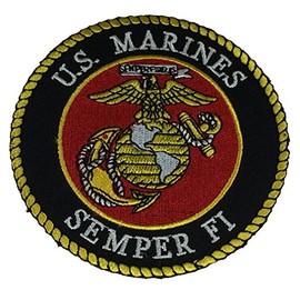 Marine Corps Seal with Eagle, Globe and Anchor Round Patch - Vivid Colors - Veteran Owned Business.