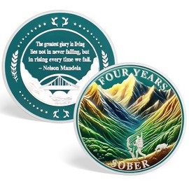 CHURYUML 4 Year Sobriety Chip Four Year Sober Coin Achievement Medallions Sobriety Gifts for Women Men AA Coins Alcoholics Anonymous Addiction Recovery Gift Affirmation Token