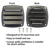 LEQMG Marine Boat Square Air Vent,Black Louver Ventilation Grille,Free Stainless