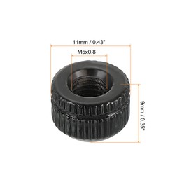 PATIKIL M5x0.8 Cap Nut, 15 Pack Acorn Nut Screw Knob Cap Insert Bolt Cover Female Thread Knurled Decorative Hardware Fittings Light Fixtures Black