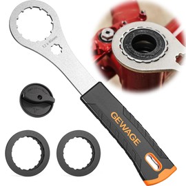 Exbrith Spetsbst Bicycle Centre Lock Tool, Centre Lock Tool, Bicycle Bottom Bracket Key, with 2 Adapters and 1 Crank Cover Tool, Compatible with Shimano Hollowtech II/BB9000/BBR60