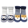 Adorel Baby Socks Non-Slip Slippers Lined 2 Pairs, blue hamster