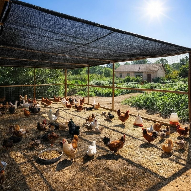 Chicken Coop Sun Shade Net, 90% UV Block 11.5x6.6 FT