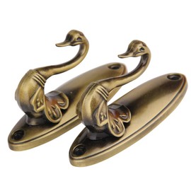 VORCOOL Pair of Swan Style Drapery Curtain Holdbacks Tieback Hooks (Bronze)
