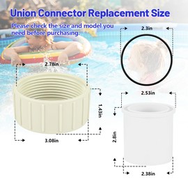 Ahuliao Pool Pump Union Fittings Replacement Pentair SuperFlo & SuperFlo Variable Speed Pool Pump, 350157 PVC Union for Pentair SuperFlo VS 342001-2 Pack