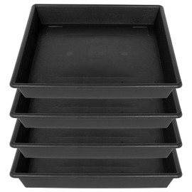 NIMYAU Square Plant Saucer 18 Inch 4 Pack, Plant Stand Plant Trays for Pots Heavy Duty Plastic Plant Saucers for Indoors Outdoors, Flower Pot No Holes Terracotta Plant Lover Gardening Gifts