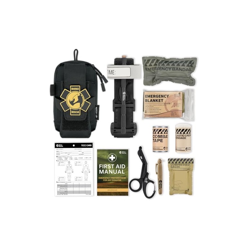 RHINO RESCUE EDC IFAK, Trauma Kit, Molle Tactical Pouch EDC