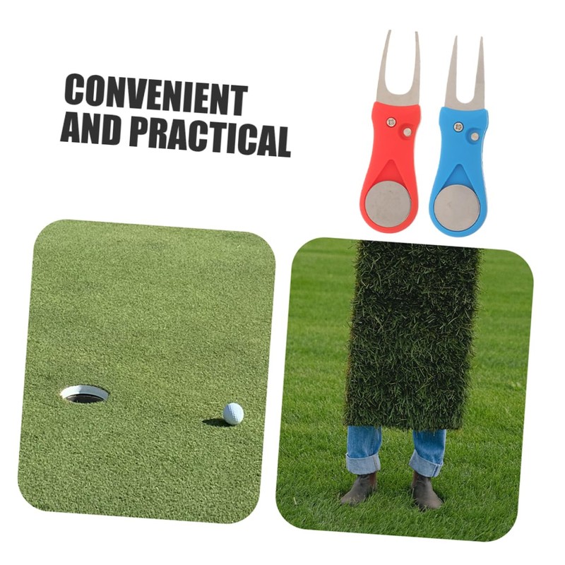 OHPHCALL 2pcs Golf Divot Repair Fork for Golfing Training Green