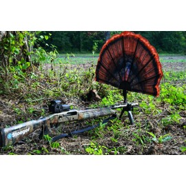 MOJO Outdoors Tail Chaser Max, Realistic Painted Turkey Portable Fan Hunting Decoy, Turkey Hunting Gear and Accessories Brown