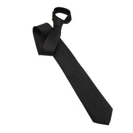 The Tie Co™ Men's Wide 7.5cm Plain Satin Tie (Black)