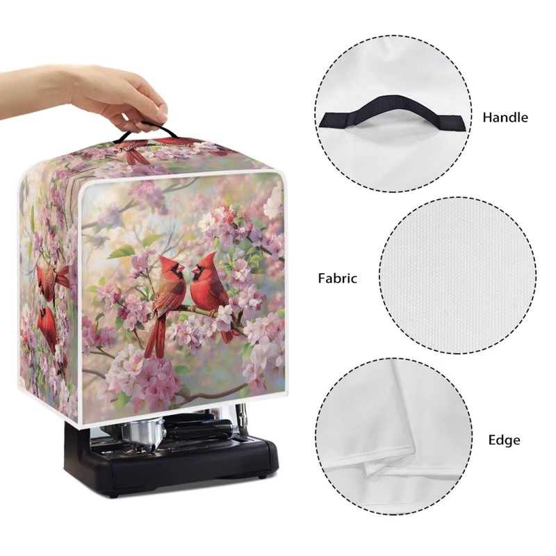 Talayituse Cardinal Cherry Blossom Print Coffee Maker Cover Stain Resistant