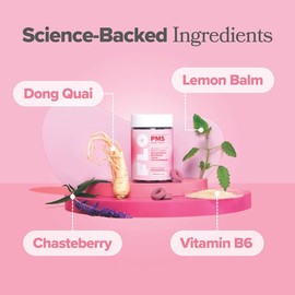 O Positiv O Positiv FLO PMS Gummies for Women - Proactive PMS Relief - Targets Hormonal Breakouts, Bloating, Cramps, & Mood Swings with Chasteberry, Vitamin B6, & Lemon Balm - PMS Gummies (Pack of 2)