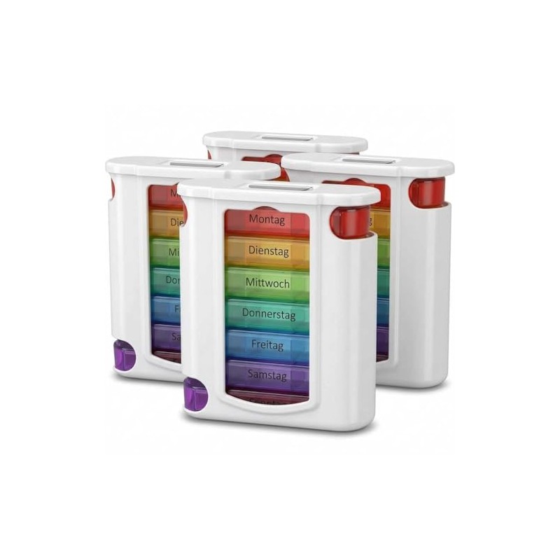 KAMACA Pack of 4 (= 4 pieces) practical medication dispenser