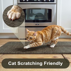 KIMODE Kitchen Mats Cushioned Anti Fatigue, Farmhouse Kitchen Rugs 17"x47"+17"x29", Non Slip Kitchen Mats for Floor, Padded Kitchen Floor Mats for Sink Laundry Office Desk Brown/Green