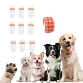 Disposable Dog Boots Paw Protectors Dog Shoes for Small Size Dogs 20 Pcs Pet Shoes with Adjustable Dog Paw Bandage Waterproof Dog Foot Paws Covers Booties for Outdoor & Indoor Walking (White, M)