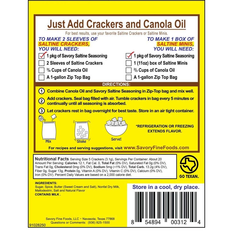 Savory Saltine Seasoning, 2.2 Ounce, Cinnamon Toast, 4 Pack