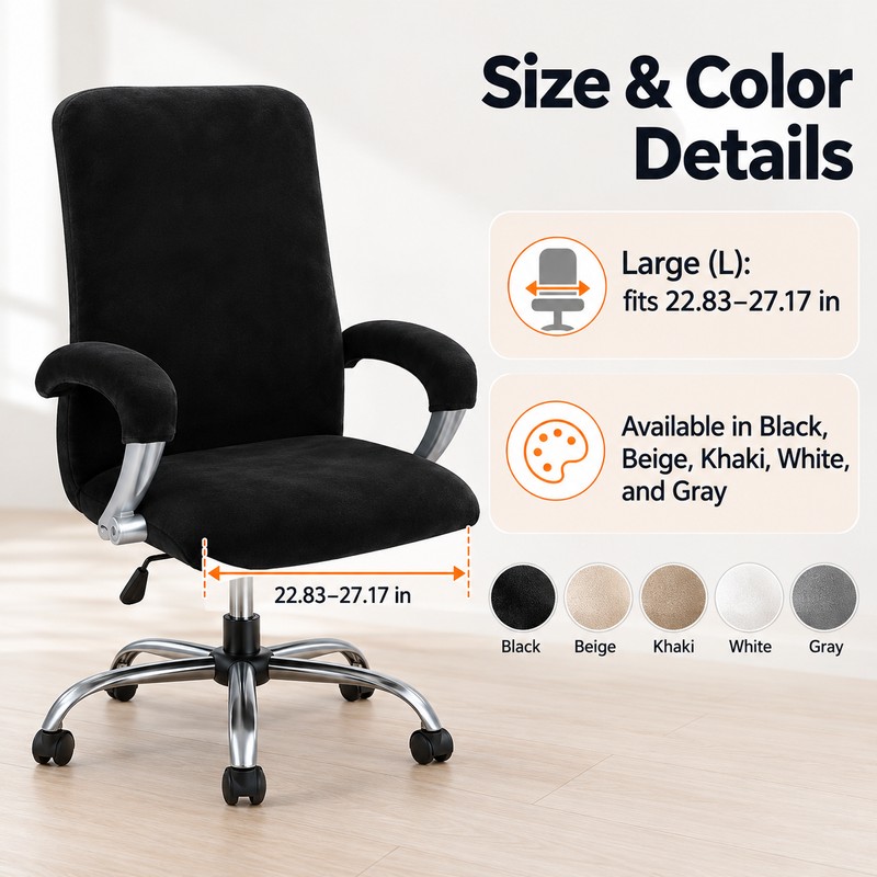 Velvet Stretch Office Chair Cover Set for Chair Protection –