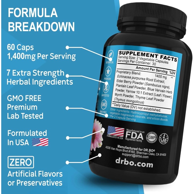 DR. BO Lymphatic Drainage Supplements Pills - Lymphatic Support Total