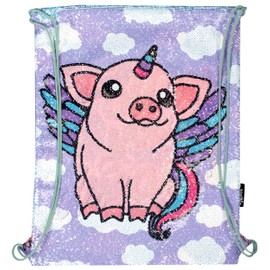 Fringoo - Childrens Reversible Sequin Kids Drawstring Bags | Perfect For PE Kit Bag, Girls Swimming Bag, Boys Large Gym Bag Or School Backpack | Water Resistant - 43 x 34 cm - Fallow Your Dreams