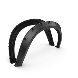 KUIPERAUTO Smooth Pocket Rivet Fender Flares Compatible for 2010-2018 Dodge Ram 2500 3500 6.4ft / 8ft Bed Fleetside Black Paintable Wheel Flare Front Rear 4PCS