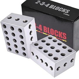 mitoharet 2-3-4 Machinist Blocks Matched Pair, 23 Holes Ultra Precision Ground Machinist Set Up Blocks 234 Jig Replacement for Milling Machine (2-Pack)