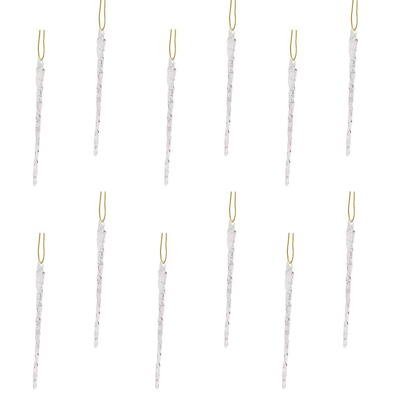 Kurt Adler 5-1/4-Inch Glass Icicle Ornament 12-Piece Box Set