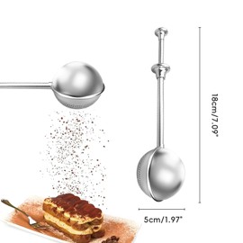 LVYKING Powdered Sugar Shaker Flour Sifter Duster, Stainless Steel Flour Dispenser Shaker, Spices and Tea Strainers Steeper Balls, Dispenser for Sugar Flour and Spices(Half Mesh)