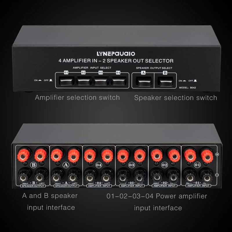 SynoRiver 4 Input 2 Output Power Amplifier and Speaker Switcher