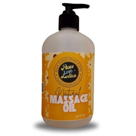 Peace Love + Lotion Black Currant Vanilla Scented Natural Massage Oil, 12 Oz