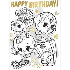 Shopkins Colouring Fold Out Poster Birthday Card