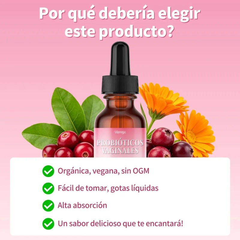 3pz Vaginal Probióticos Mujer Urinario Intestinal Gotas 60ml Sabor