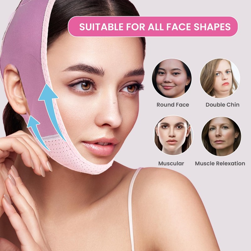 ParaFaciem Reusable V Line Mask Facial Slimming Strap Pink